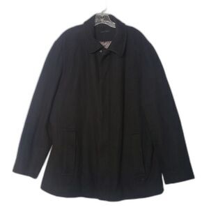 CALVIN KLEIN Full Zip Up Lined Black Wool Blend Outerwear Jacket Mens Size Large